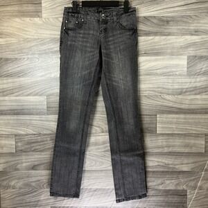ZCO Women's Premium Straight Leg‎ Denim Gray Wash Jeans Size 5 Mid Rise Graphite